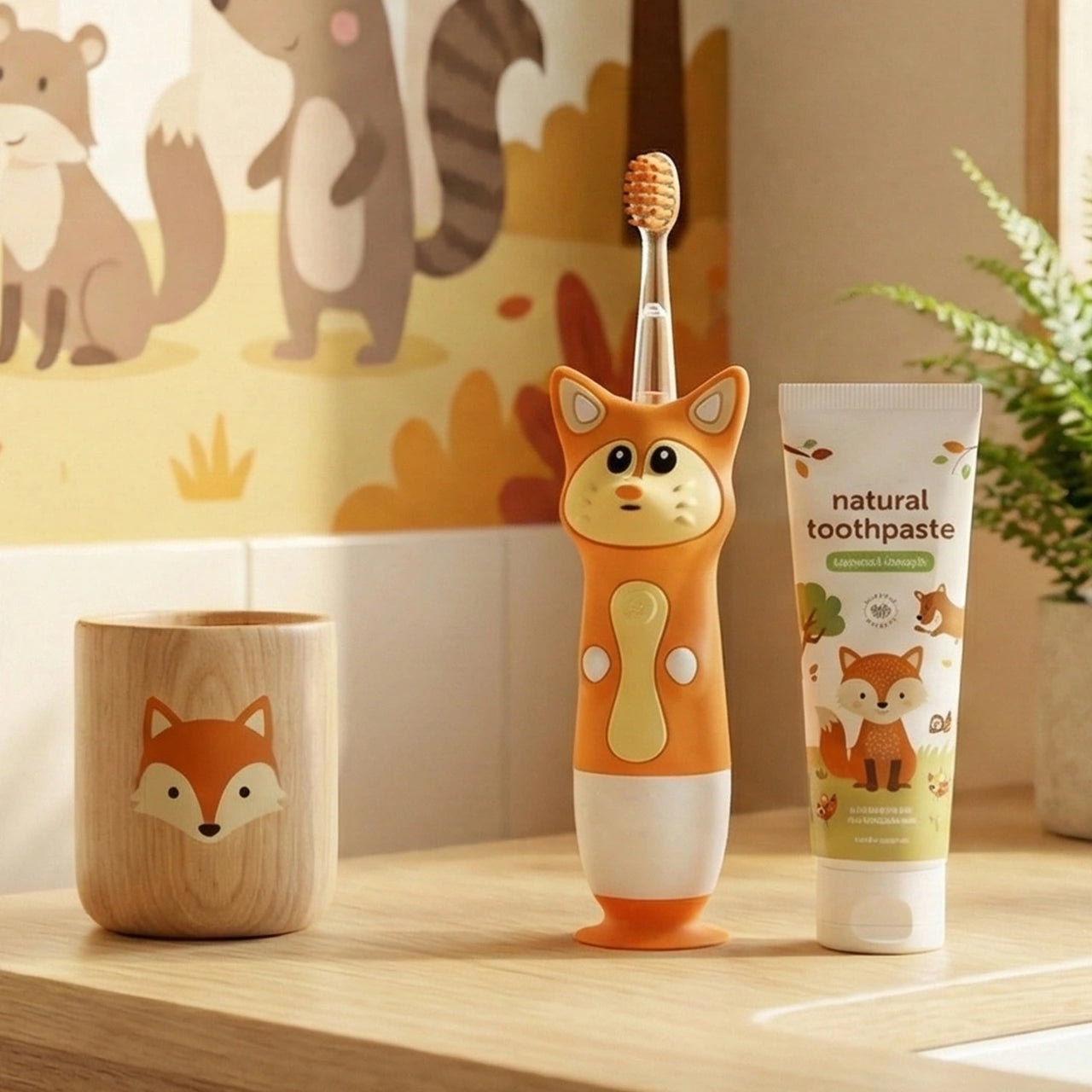 Brush Forest Fox Kids Electric Toothbrush with LED Light & Timer