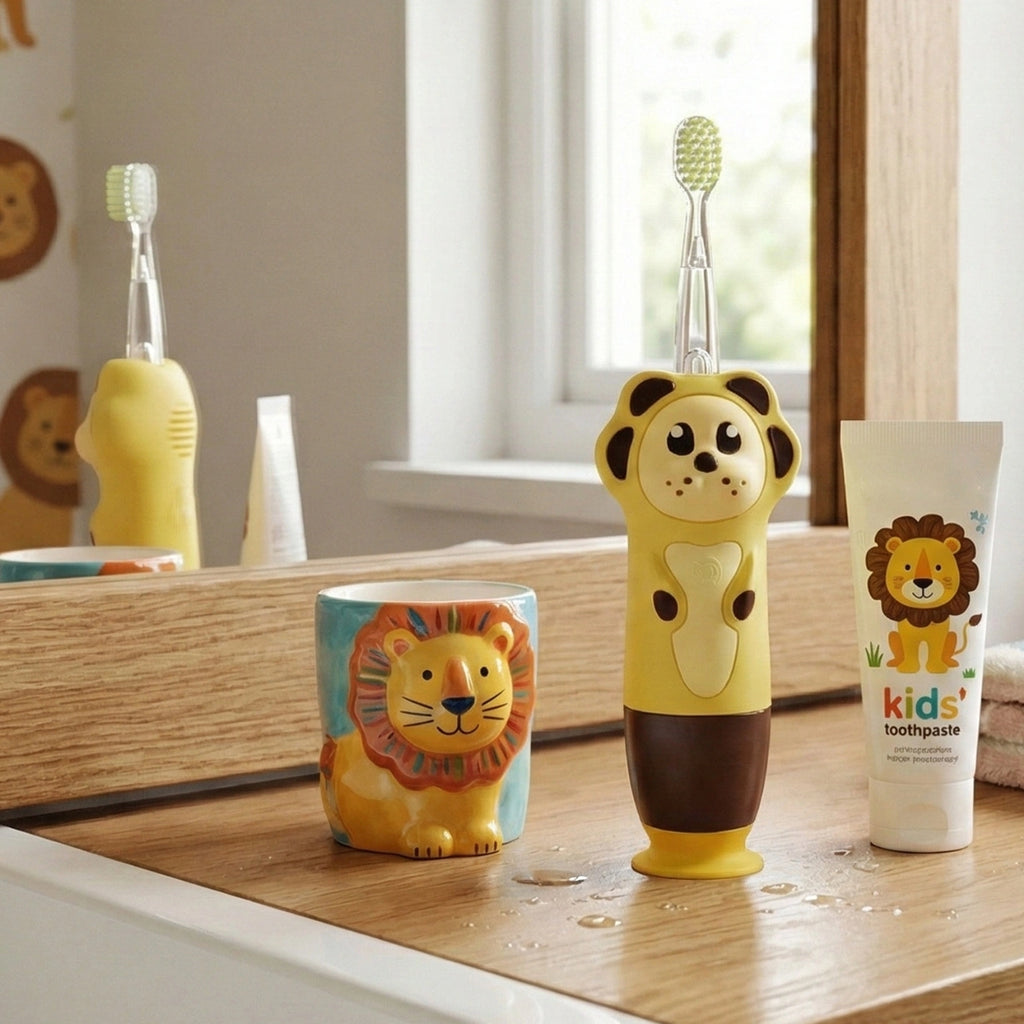 Brush Forest Lion Kids Electric Toothbrush with LED Light & Timer